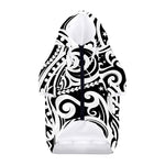 Black And White Polynesian Tattoo Print Dog Zip Up Hoodie
