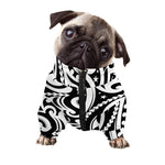 Black And White Polynesian Tattoo Print Dog Zip Up Jacket