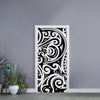 Black And White Polynesian Tattoo Print Door Sticker