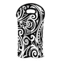 Black And White Polynesian Tattoo Print Double Neoprene Wine Tote