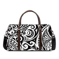 Black And White Polynesian Tattoo Print Duffel Bag