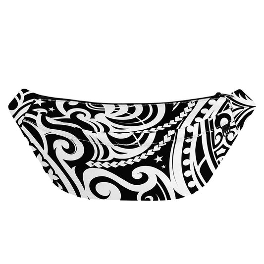 Black And White Polynesian Tattoo Print Fanny Pack