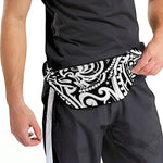Black And White Polynesian Tattoo Print Fanny Pack
