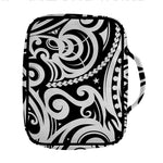 Black And White Polynesian Tattoo Print Front Pocket Bible Bag