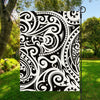 Black And White Polynesian Tattoo Print Garden Flag