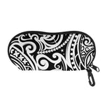 Black And White Polynesian Tattoo Print Glasses Case