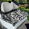 Black And White Polynesian Tattoo Print Golf Cart Seat Cover