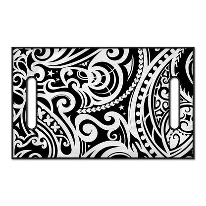 Black And White Polynesian Tattoo Print Golf Cart Seat Cover