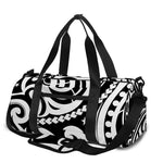 Black And White Polynesian Tattoo Print Gym Bag