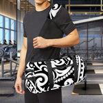 Black And White Polynesian Tattoo Print Gym Bag