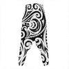 Black And White Polynesian Tattoo Print Hammer Pants