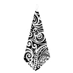 Black And White Polynesian Tattoo Print Hand Towel
