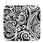 Black And White Polynesian Tattoo Print Hand Towel