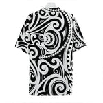 Black And White Polynesian Tattoo Print Hawaiian Shirt