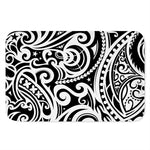 Black And White Polynesian Tattoo Print Indoor Door Mat