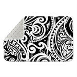 Black And White Polynesian Tattoo Print Indoor Door Mat