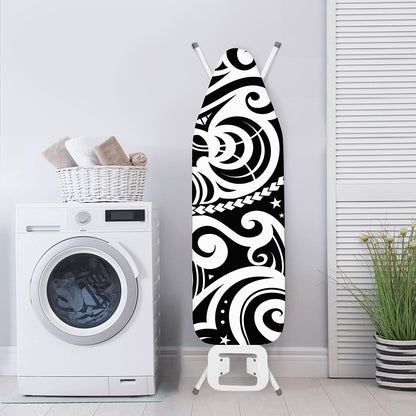 Black And White Polynesian Tattoo Print Ironing Board Cover
