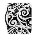 Black And White Polynesian Tattoo Print Leather Bible Cover
