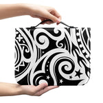 Black And White Polynesian Tattoo Print Leather Bible Cover