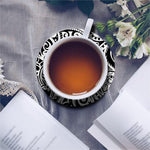 Black And White Polynesian Tattoo Print Leather Coaster Set