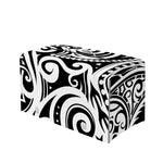 Black And White Polynesian Tattoo Print Leather Tissue Box Cover