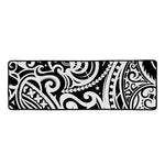 Black And White Polynesian Tattoo Print Long Kitchen Mat