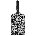 Black And White Polynesian Tattoo Print Luggage Tag