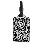 Black And White Polynesian Tattoo Print Luggage Tag