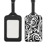 Black And White Polynesian Tattoo Print Luggage Tag