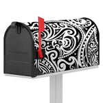 Black And White Polynesian Tattoo Print Mailbox Cover
