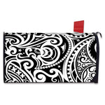 Black And White Polynesian Tattoo Print Mailbox Cover