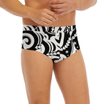 Black And White Polynesian Tattoo Print Men's Briefs