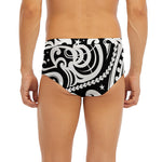 Black And White Polynesian Tattoo Print Men's Briefs