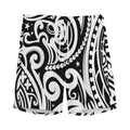 Black And White Polynesian Tattoo Print Men's Athletic Shorts