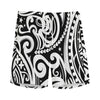 Black And White Polynesian Tattoo Print Men's Sports Shorts