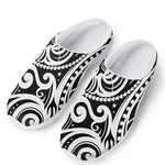 Black And White Polynesian Tattoo Print Mesh Casual Shoes