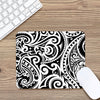 Black And White Polynesian Tattoo Print Mouse Pad