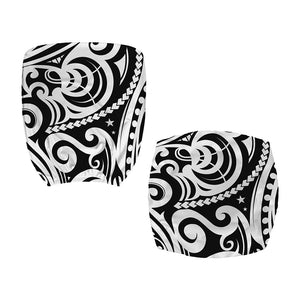 Black And White Polynesian Tattoo Print Office Chair Cover