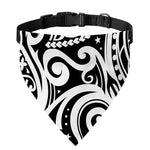 Black And White Polynesian Tattoo Print Over The Collar Dog Bandana