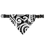Black And White Polynesian Tattoo Print Over The Collar Dog Bandana