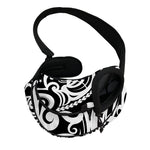 Black And White Polynesian Tattoo Print Pet Sling Carrier