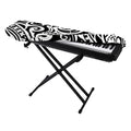 Black And White Polynesian Tattoo Print Piano Keyboard Cover