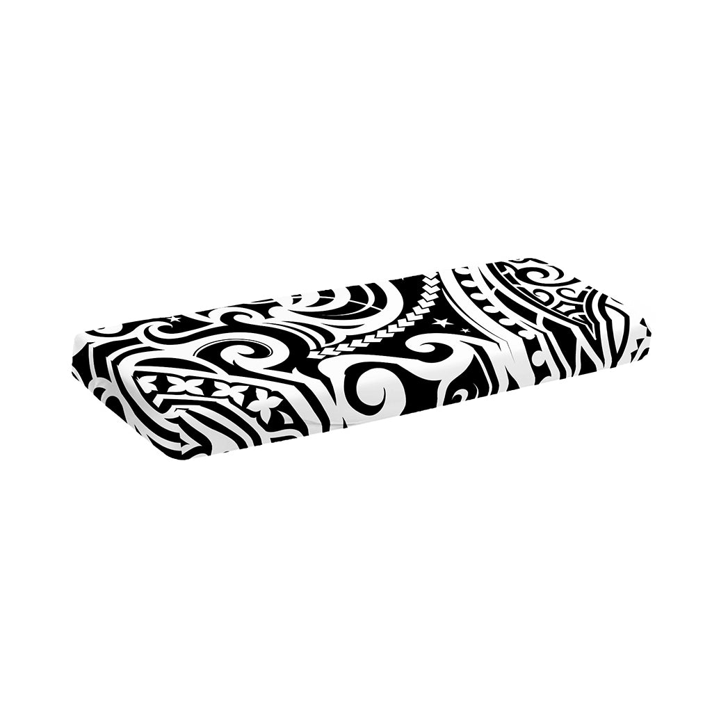 Black And White Polynesian Tattoo Print Piano Keyboard Cover