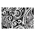 Black And White Polynesian Tattoo Print Placemat