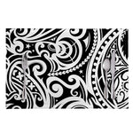 Black And White Polynesian Tattoo Print Placemat