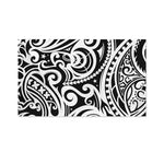 Black And White Polynesian Tattoo Print Polyester Flag