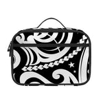 Black And White Polynesian Tattoo Print Portable Lunch Bag