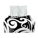 Black And White Polynesian Tattoo Print Rectangle Tissue Box Cover