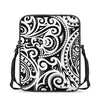 Black And White Polynesian Tattoo Print Rectangular Crossbody Bag