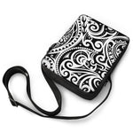 Black And White Polynesian Tattoo Print Rectangular Crossbody Bag